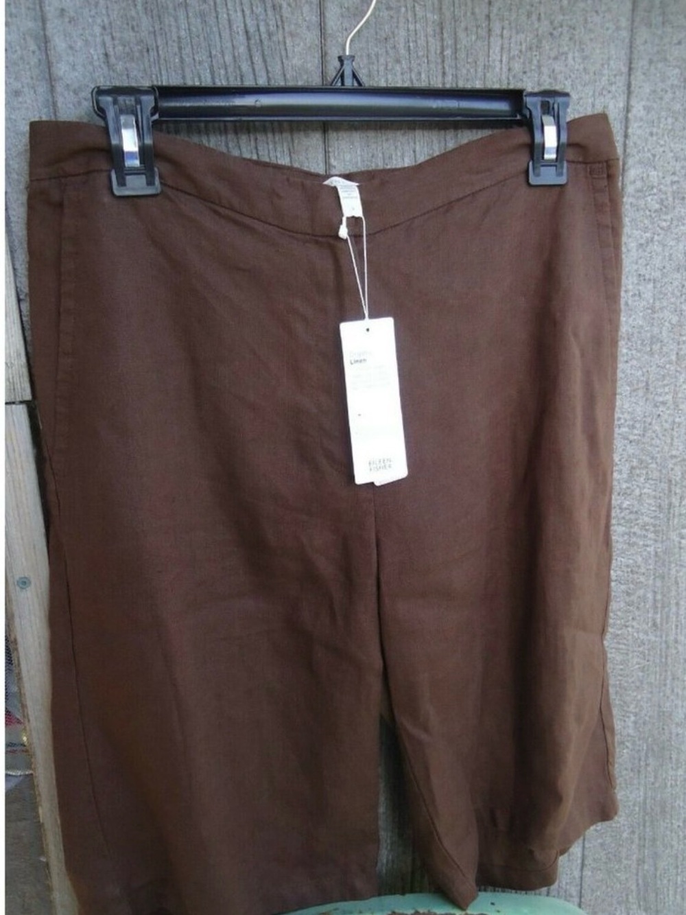 Eileen Fisher Organic Linen Cocoa Walking shorts-NWTs size 6